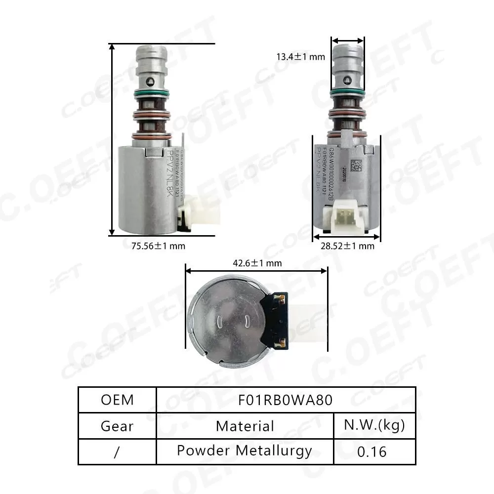 High Quality F01RB0WA80 Transmission Solenoid Valve for Geely Xingyue 7DCT380 Refabricated Gear Boxes Product