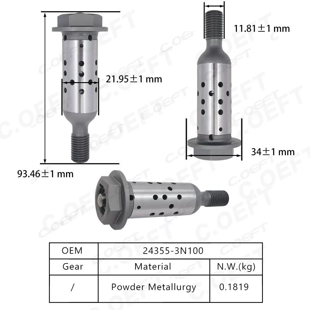 For Hyundai  Oil Control Variable Valve Center Screw INT 24355-3N100