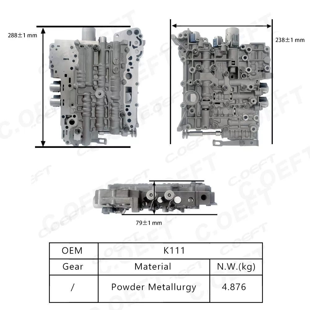 Refabricated High quality Transmission Valve Body K111 for Toyota Corolla Prado