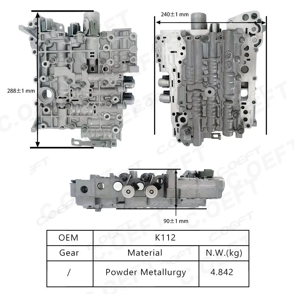 Refabrication Factory Wholesale Transmission Valve Body Assembly K112 for Toyota Corolla