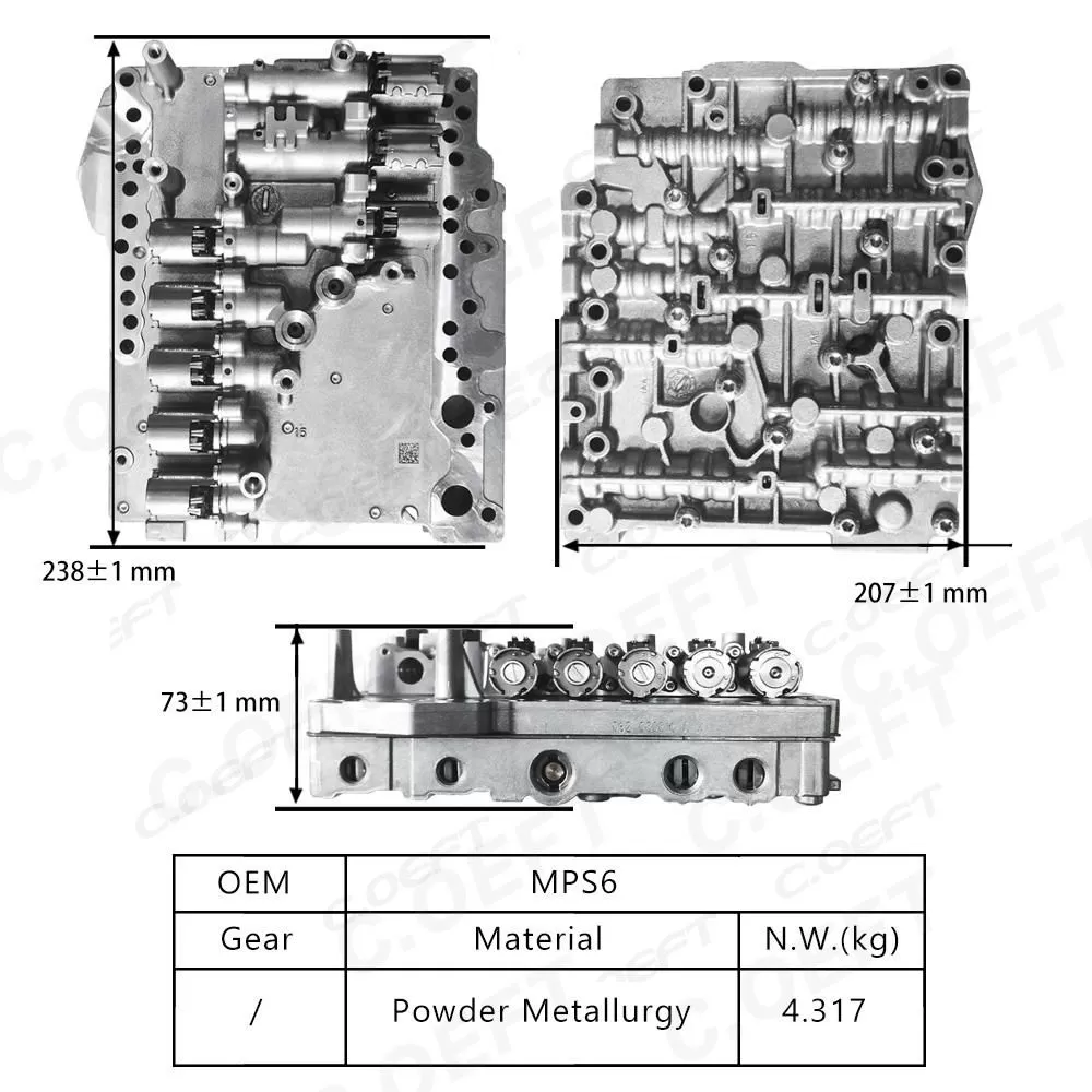 Rebuild Factory Wholesale Transmission Valve Body MPS6 for Great Wall Motor
