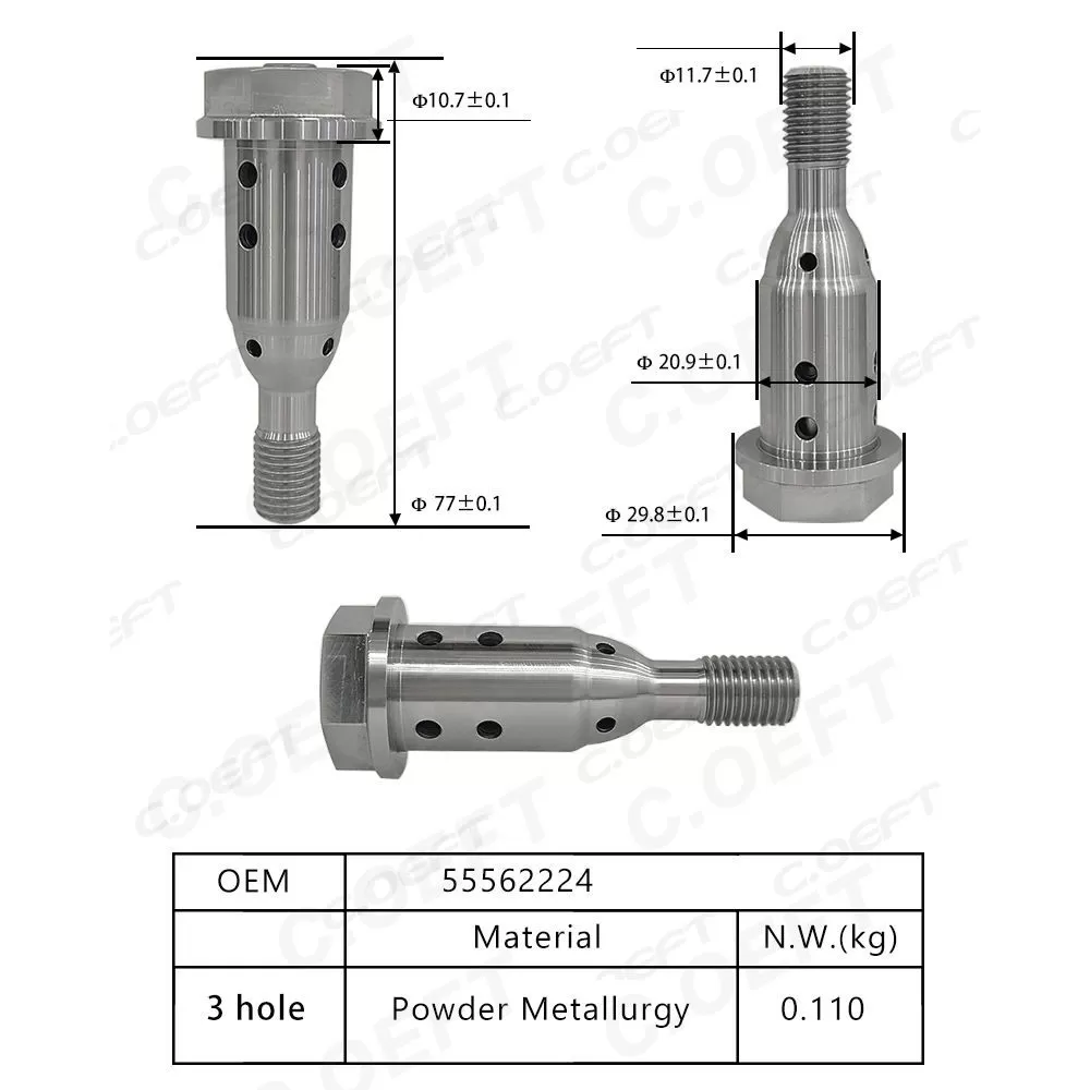 For Ford 1.4 Engine Parts Factory New 1235023 55562224 Oil Control Valve with Center Screw for Buick Chevrolet