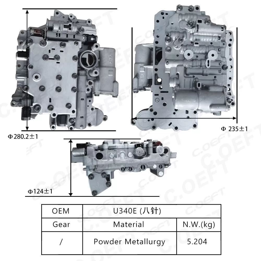 Remanufactured High Quality Transmission Valve Body U340E (8-pin) for Toyota
