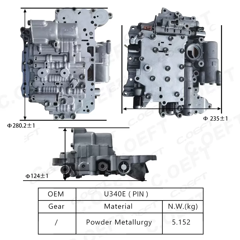 Remanufactured High Quality Transmission Valve Body U340E (9-pin) for Toyota