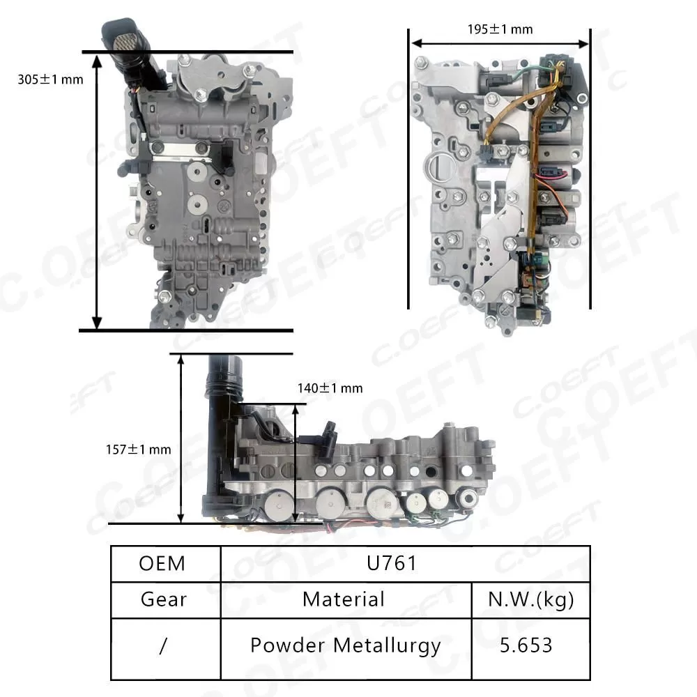 Remanufactured High Quality Transmission Valve Body Assembly U761 for Toyota Highlander U761