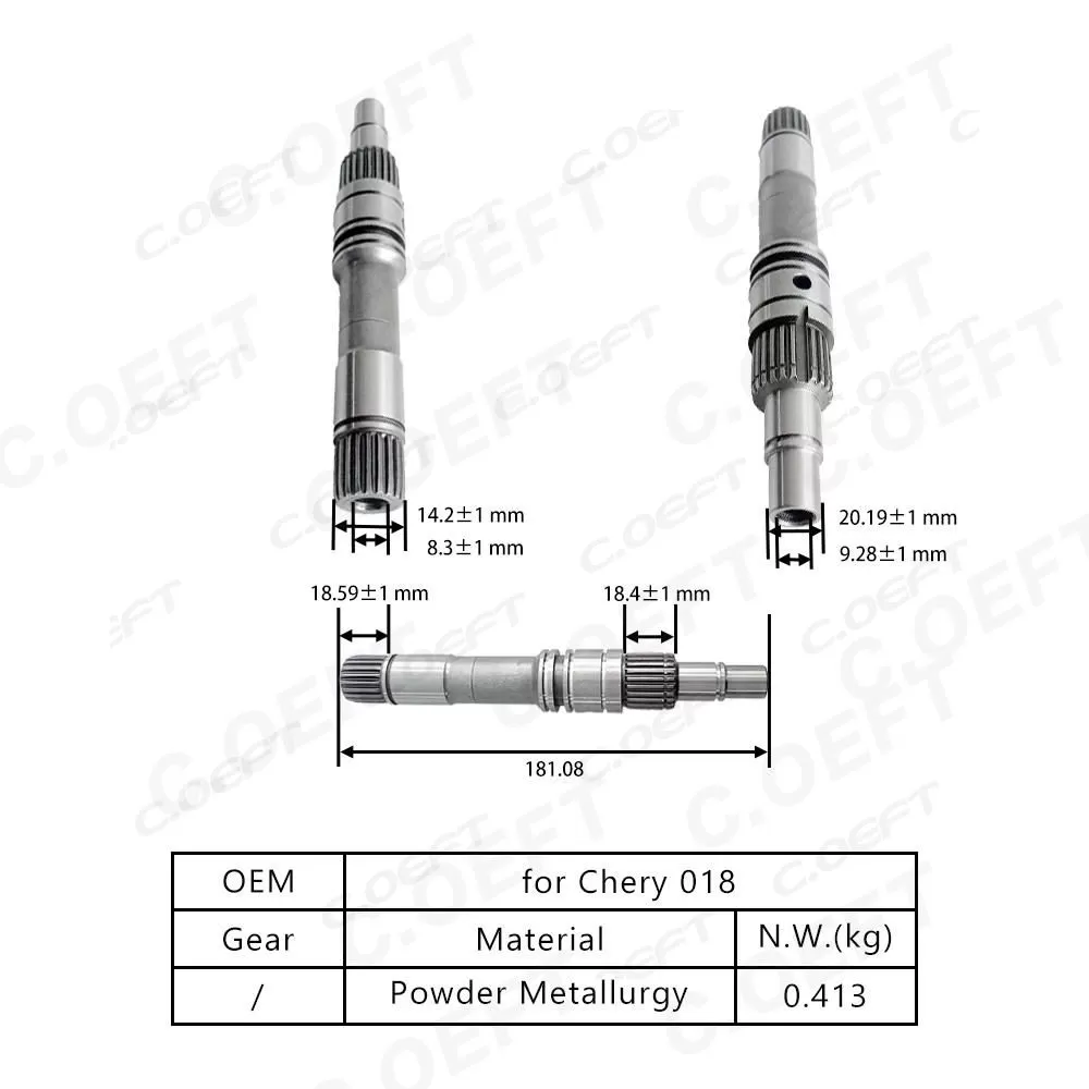 Refabricated High Quality Transmission Input Shaft for Chery 018