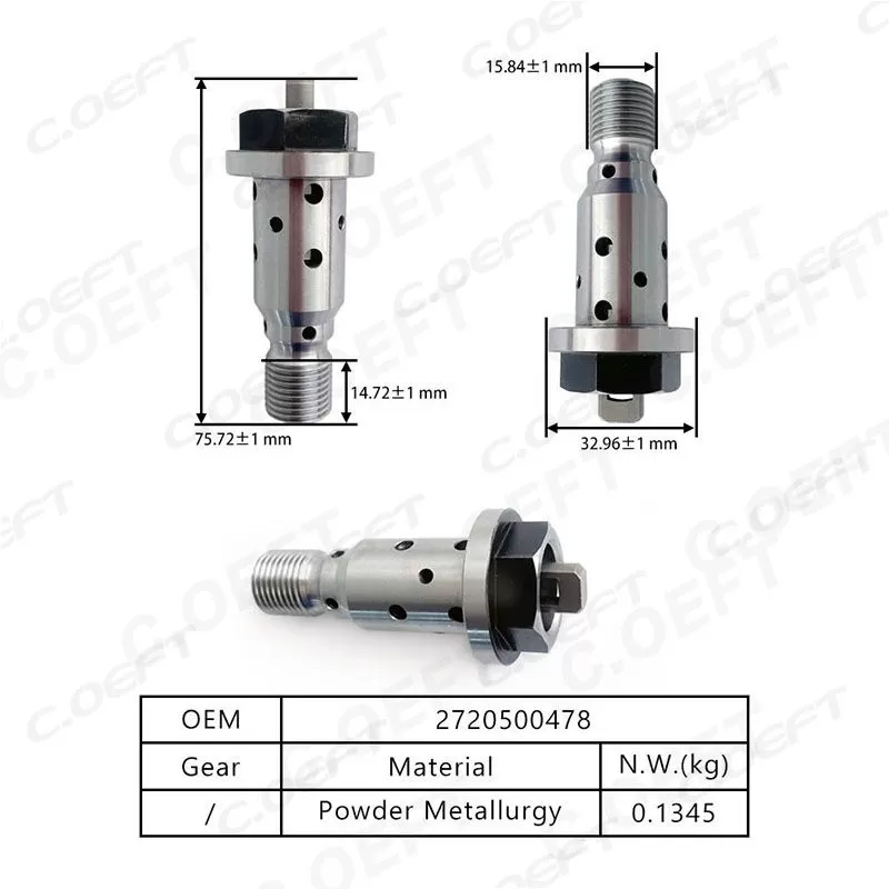 New Factory Wholesale Oil Control Valve Center Screw A2720500478 for Mercedes-Benz 272 Engine Parts