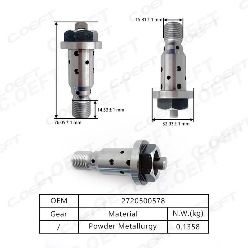 New Factory Wholesale Oil Control Valve Center Screw 68013895AA A2720500578 2720500578 for Mercedes-Benz 272