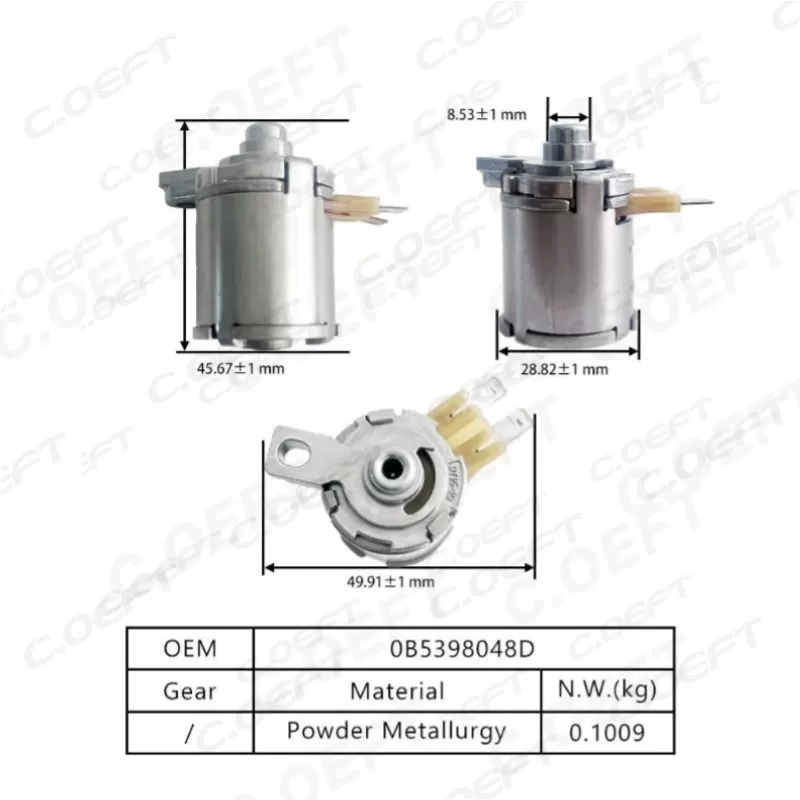 High Quality Refabricated Transmission Solenoid Valve 0B5398048D for Volkswagen Gear Boxes 0B5