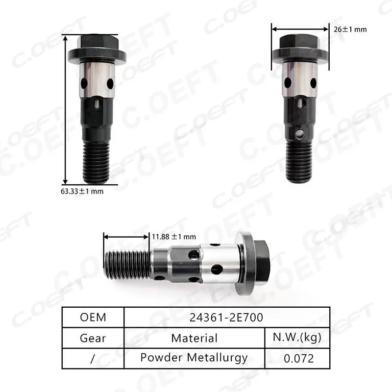 For Hyundai Auto Parts New Oil Control Valve 24361-2E700 with Auto Center Screw Engine Parts