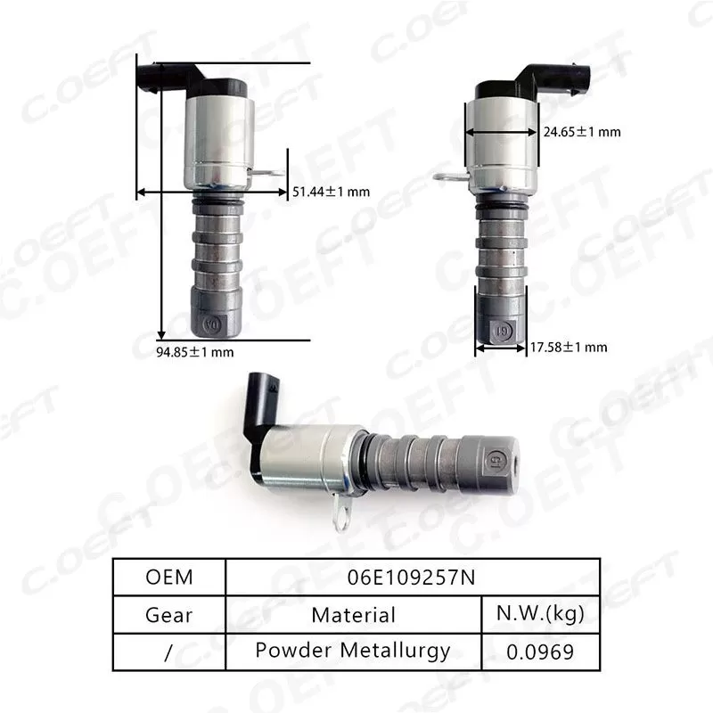 New Auto Parts Variable Valve Timing VVT Solenoid 06E109257N for Volkswagen Engine Oil Control