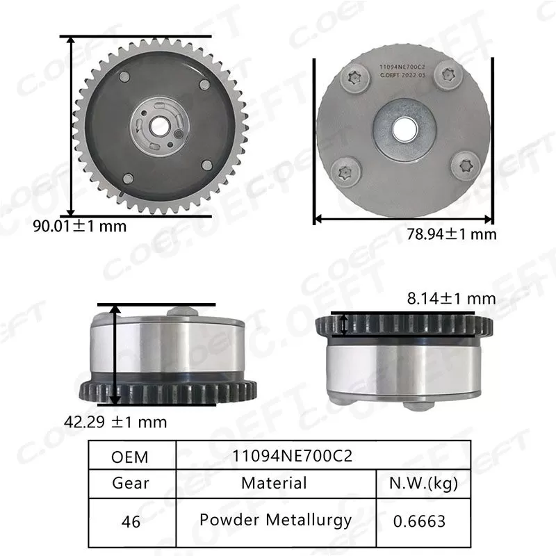 New Auto Parts Engine Timing Camshaft Sprocket Camshaft Phaser VVT Timing Gear 11094NE700C2 for Luxgen