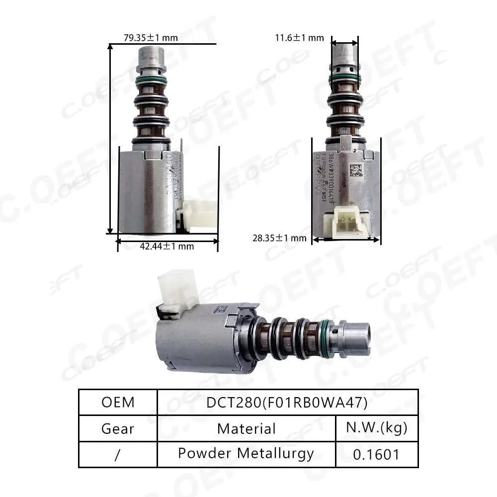 High Quality F01RB0WA47 Transmission Solenoid Valve for Geely Xingyue 7DCT380 Refabricated Gear Boxes Product