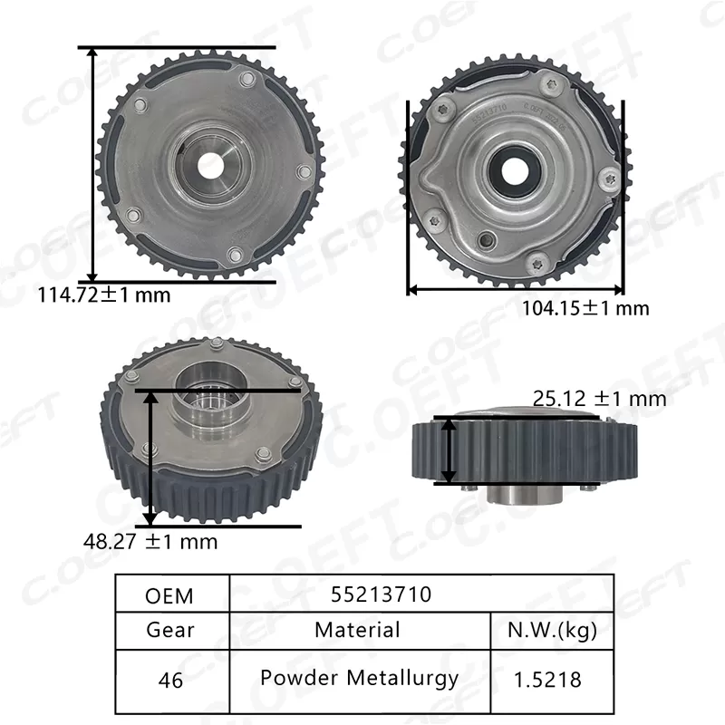 New Automatic Engine Timing Camshaft Sprocket Camshaft Position Actuator Camshaft Actuator 55213710 for Fiat