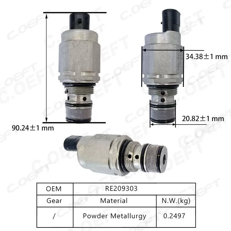 Factory Wholesale RE209303 Solenoid Valve Engine Parts for Excavators