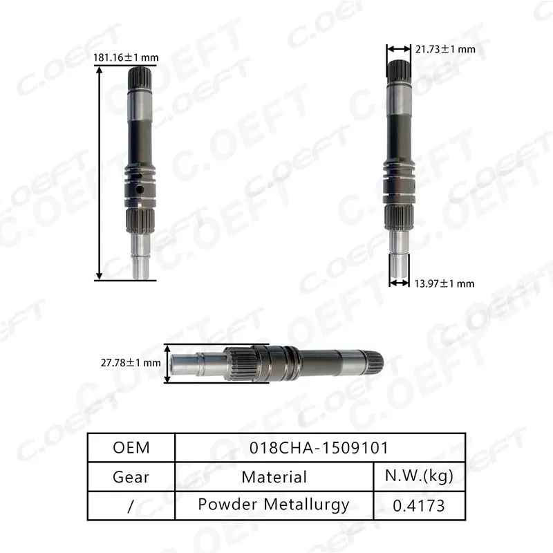 For Chery 018 Transmission Input Shaft 018CHA-1509100 018CHA-1509101