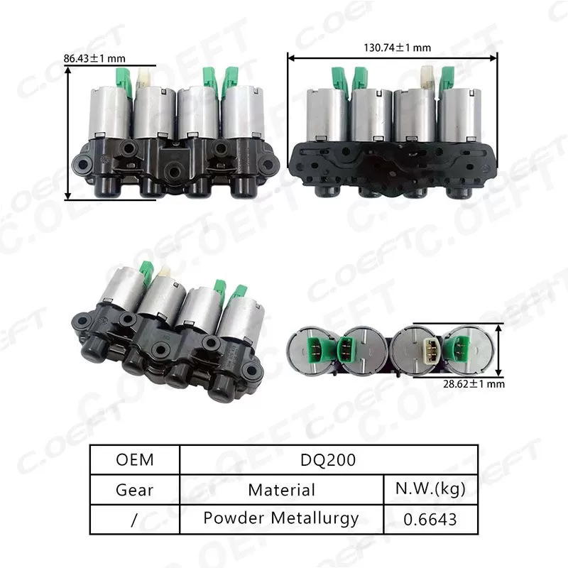 For Volkswagen Transmission Solenoid Valve 4 Valves with Valve Seats DQ200