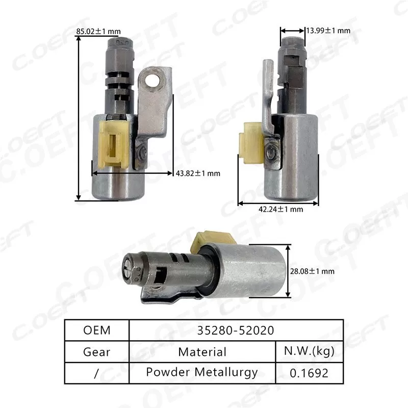For Toyota Corolla U340E/U341E Transmission Solenoid Valve 9-pin 35280-52020