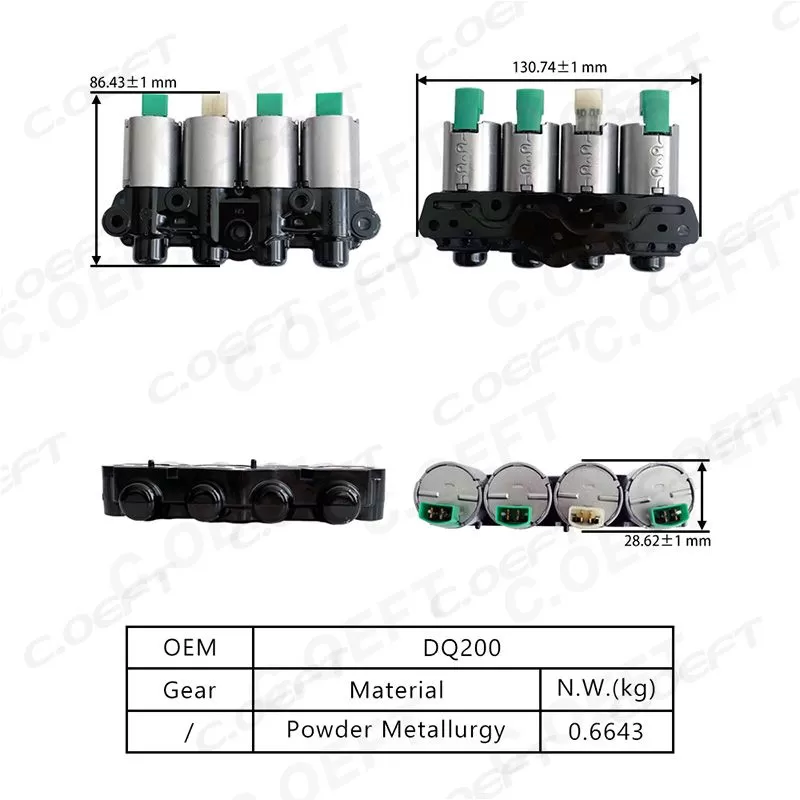 For Volkswagen Transmission Solenoid Valve 4 Valves with Valve Seats DQ200