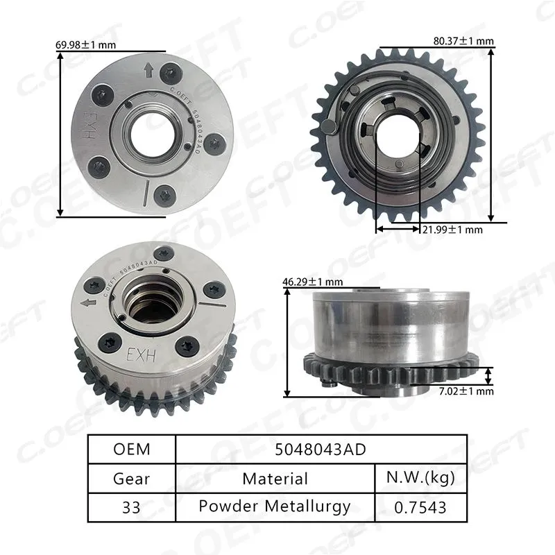 For new Chrysler models VVT Timing Gear(Exhaust) 5048043AD