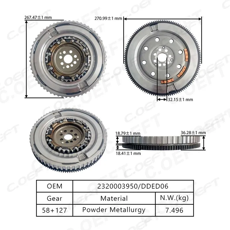 For Korean D7UF1-1.4T (G4LD), Brand New Original (PHC) Transmission Flywheel 2320003950/DDED06