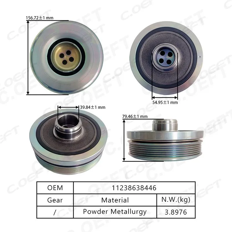 For BMW F20/F23/G30/G38 Crankshaft Pulley 11238638446