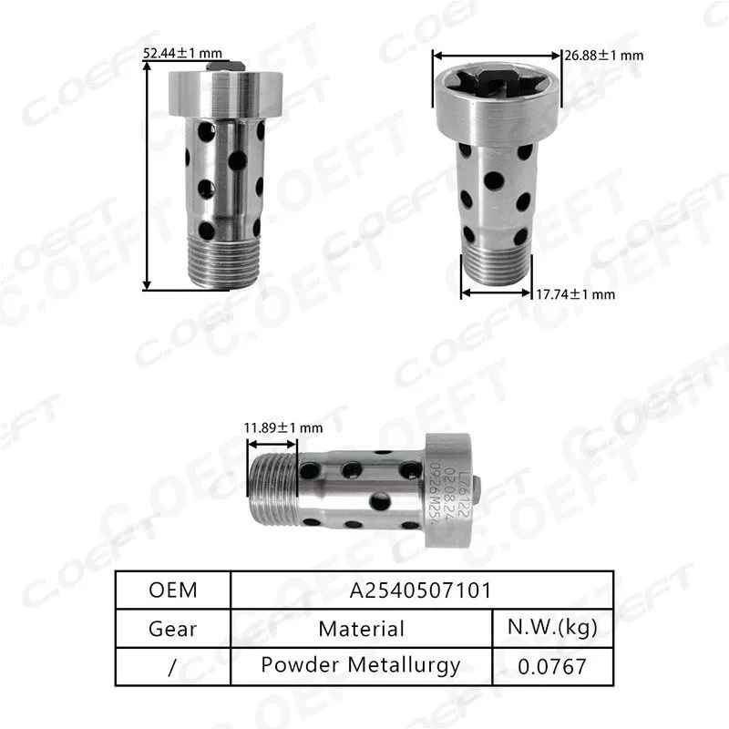 For Mercedes-Benz Central Valve Center Screw A2540507101