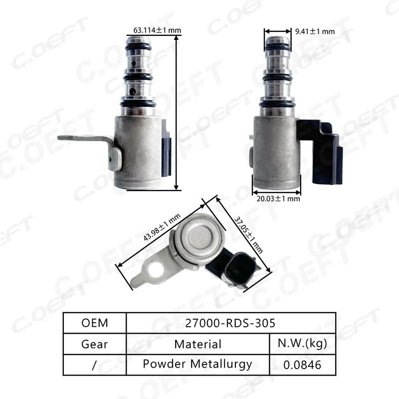 Refabricated High Quality Transmission Solenoid Valve 8DCT MDSA M4JA 27000-RDS-305 for Honda Acura ILX 2016-2019 2.4L